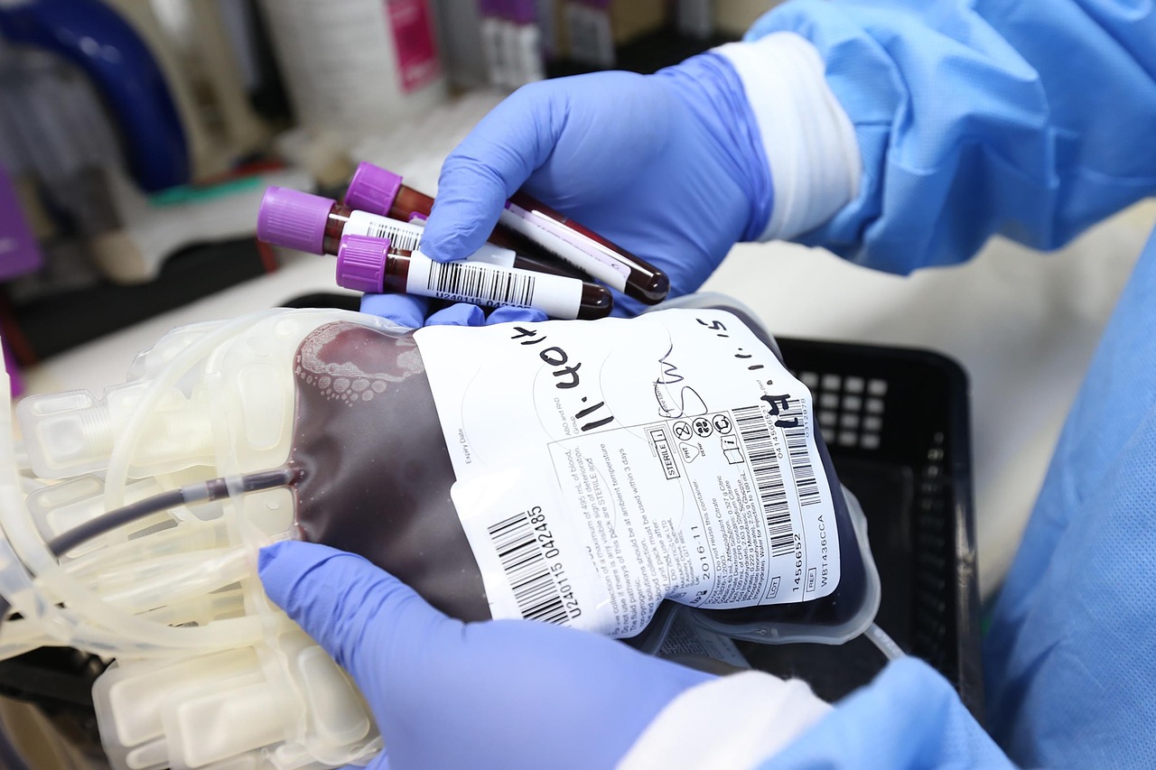 Blood donation process in hospital - Medical team managing blood collection